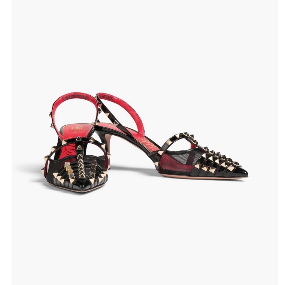 Rockstud Alcove mesh and parent leather slingback pumps. Size 35.5 - Picture 4 of 6